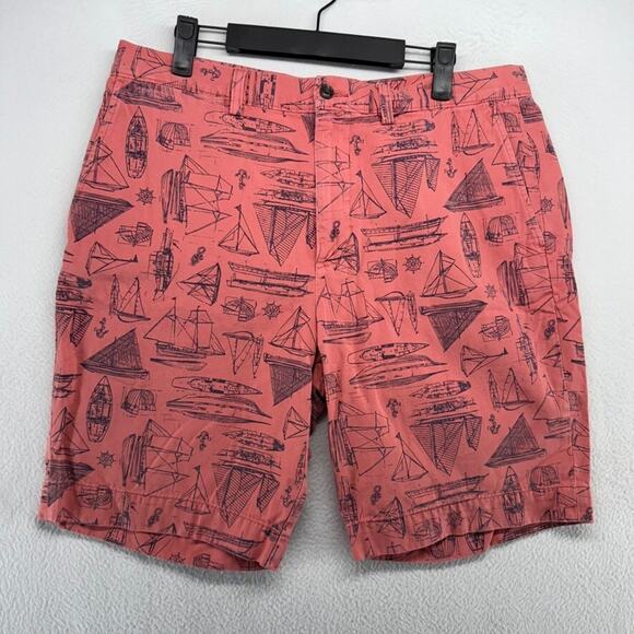 Ralph Lauren Shorts Men's 33 Red Blue Polo Golf Nautical Boats Ships Preppy 9 in - Picture 1 of 10